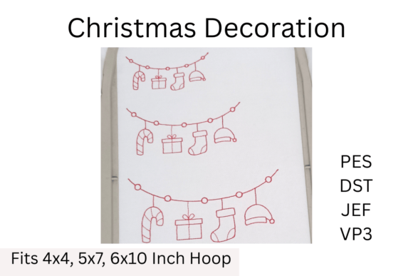 Christmas Decoration-Redwork Embroidery