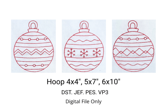 Christmas Ornament - Redwork Embroidery Review