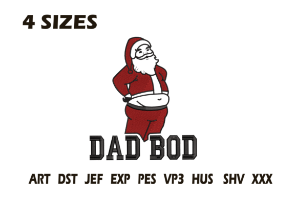 Dad Bod Santa Embroidery Design Files