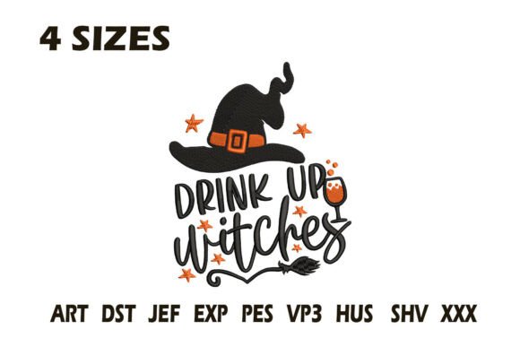 Drink Up Witches Halloween Embroidery Review