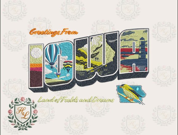 Greetings from Iowa Embroidery Files