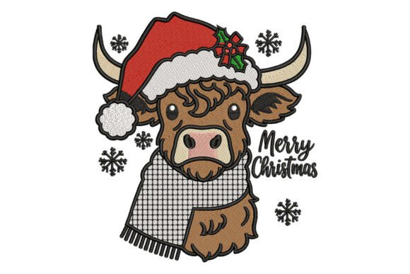 Highland Cow Merry Christmas Embroidery Review