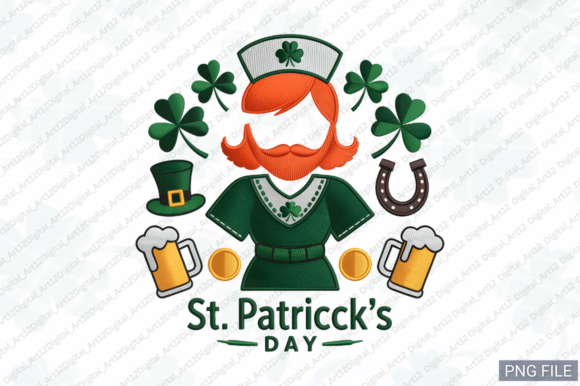 Nurse PNG, St. Patrick s Day Embroidery