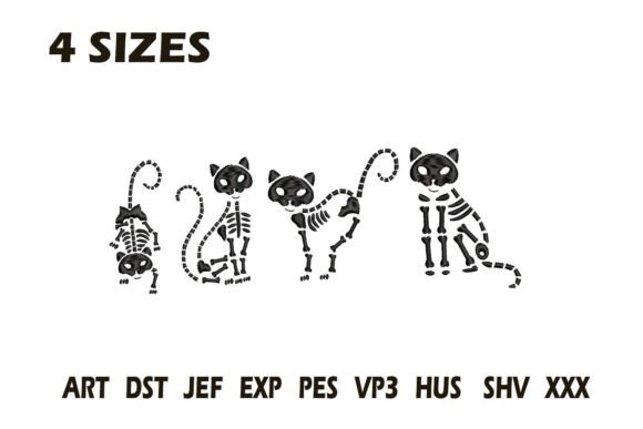 Skeleton Cats Embroidery Review for Boutique Apparel