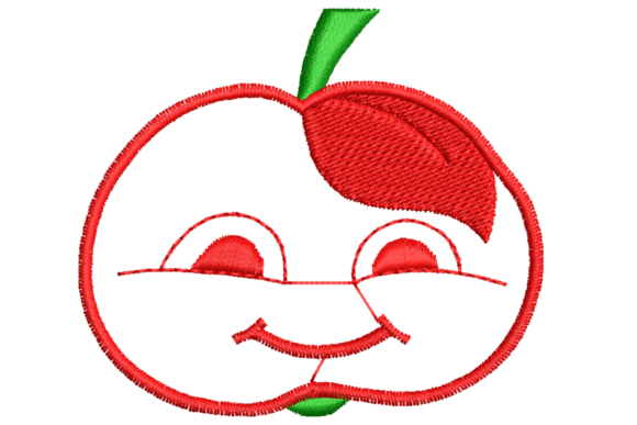 Smiling Cartoon Apple Embroidery Design Review